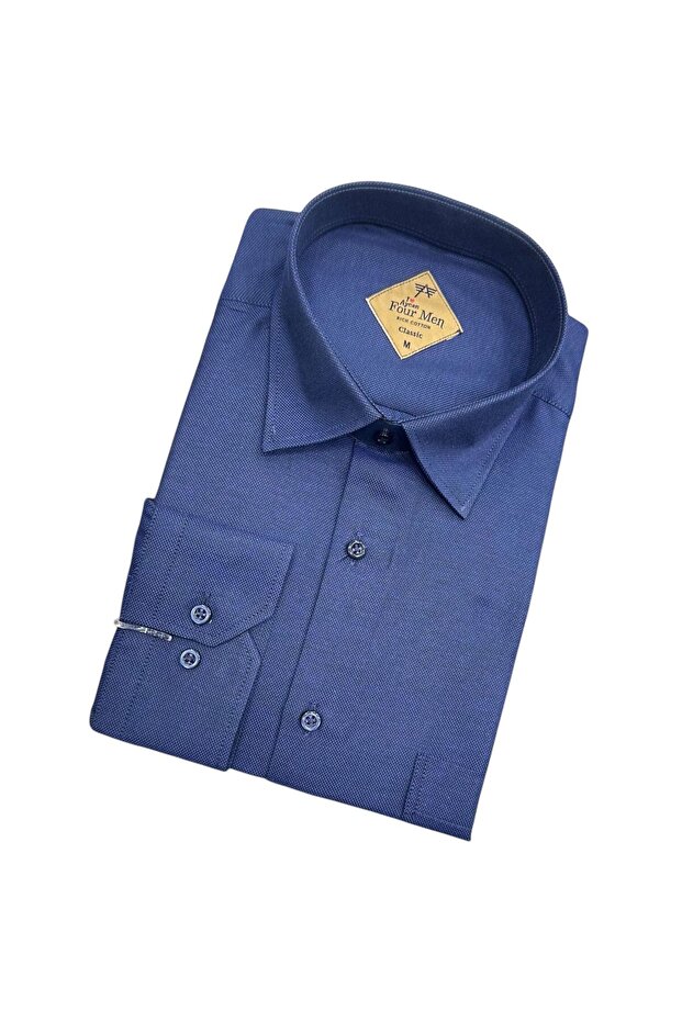Classic Wide Cut Oxford Long Sleeve Men's Cotton Shirt