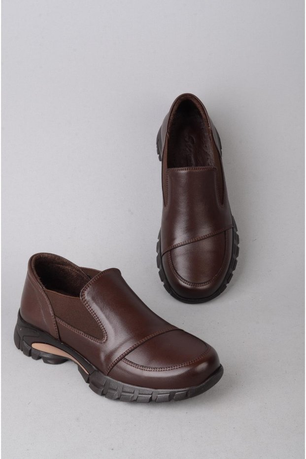 Seç 501 Genuine Leather Casual Women's Shoes Brown