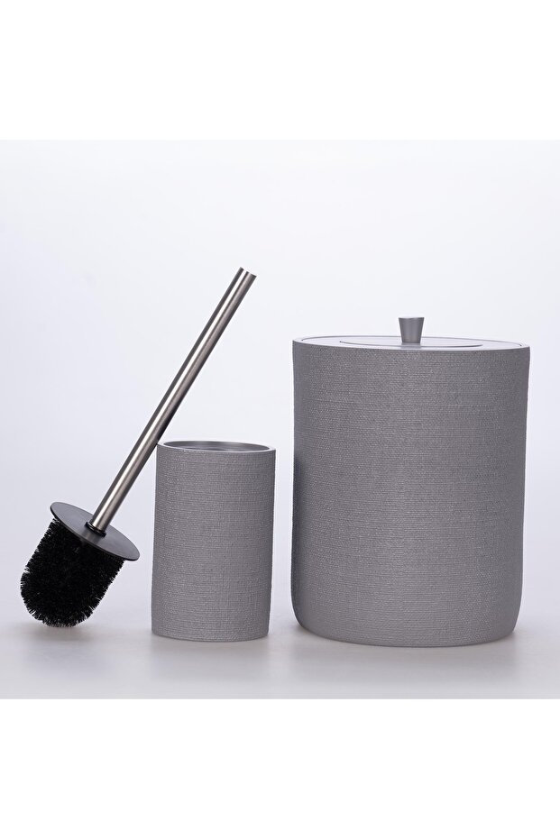 Linen Banyo Seti Gri - 4