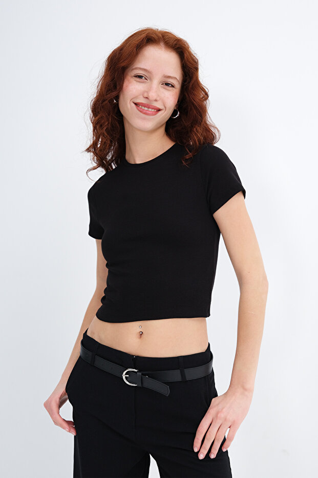 Bisiklet Yaka Basic T-shirt P1430 - 4