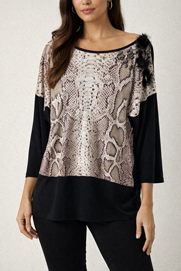 بلوزة تووميل بنقشة الفهد - 2