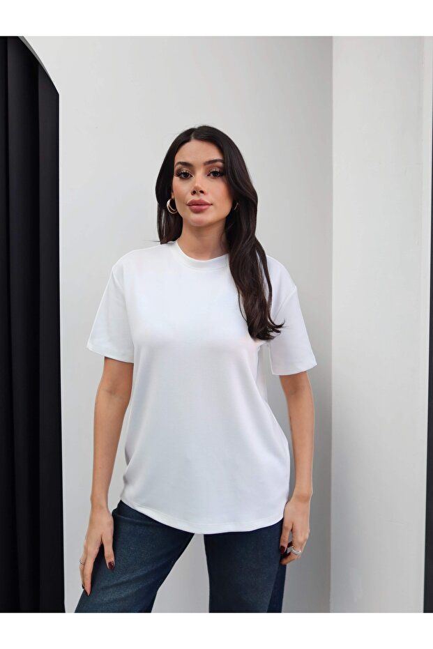 Bisiklet Yaka Modal Tshirt - 5