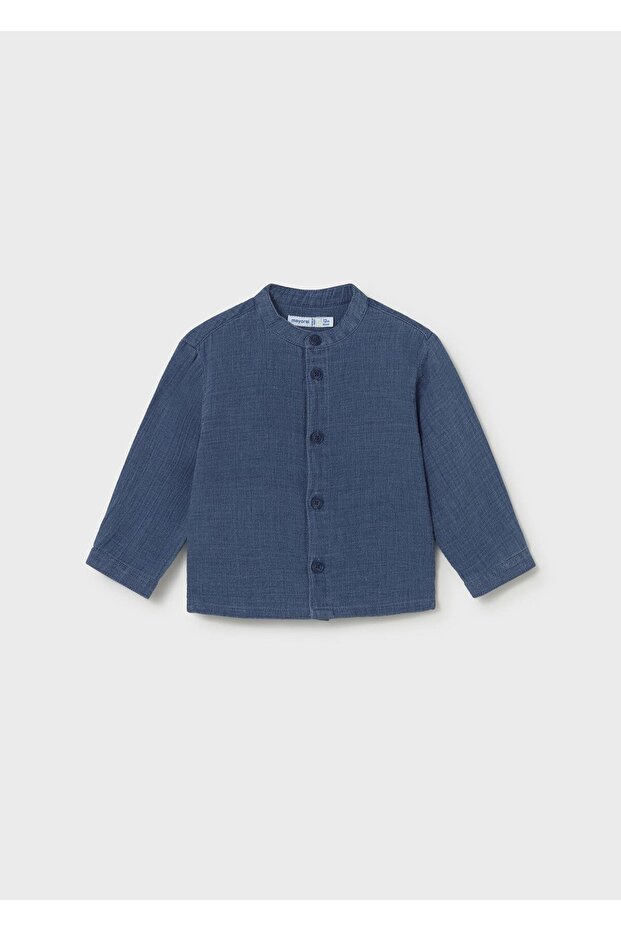 Baby Boy Long Sleeve Shirt Navy Blue 01117
