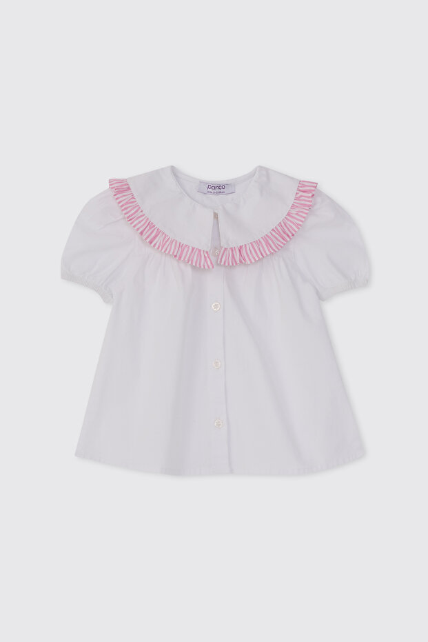 Baby Girl Wide Collar White Shirt
