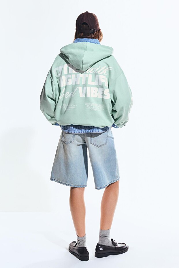 Baskılı kapüşonlu sweatshirt - 2