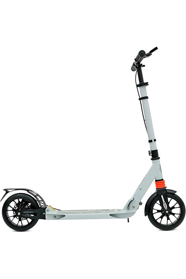 Urban Kick Scooter 939 - 200mm Big Wheels - Dual Suspension - Foldable White Commuter