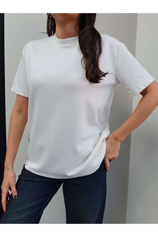 Bisiklet Yaka Modal Tshirt - 3