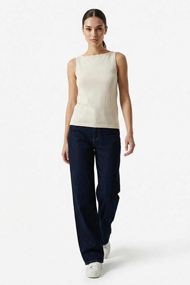 Kadın Askılı Örme Atlet 15935 - Krem - 4