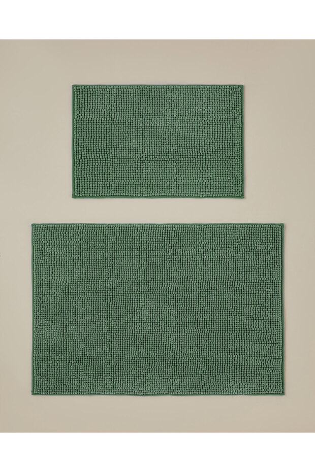 Macaroni Non-Slip Base Bath Mat Set 60X90 + 40X60 cm Green