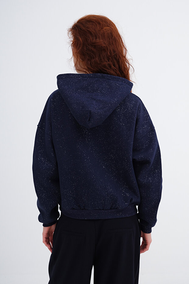 Simli Kapüşonlu Sweatshirt S12916 - 6