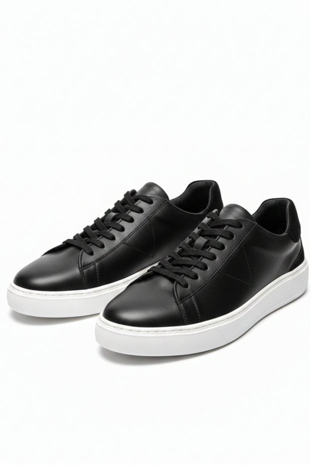 Genuine Leather Black Lace-Up Comfortable Casual Men's Shoes Luass28Al0042