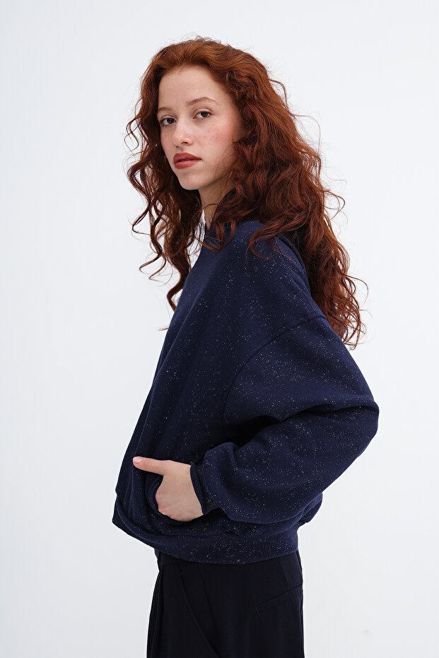 Simli Kapüşonlu Sweatshirt S12916 - 4