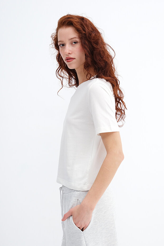 Bisiklet Yaka Basic T-shirt P1903 - 4