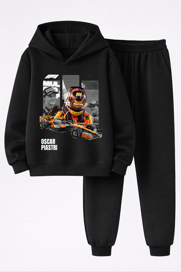 Oscar Piastri Printed 3-Yarn Quality Sweatshirt and Trackpants F1 Kids' Top-Bottom Set