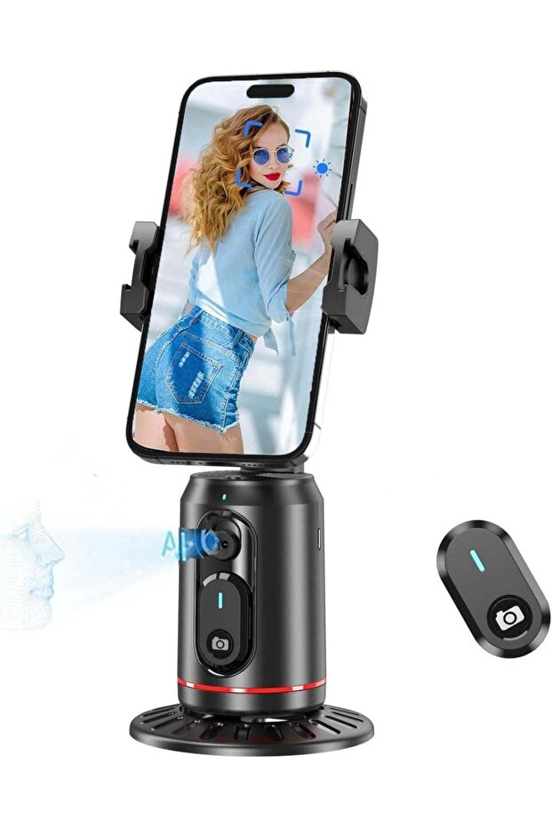 MUNTAQI Auto Face Tracking Phone Holder, 360° Rotation Smart Shooting Tripod Stand