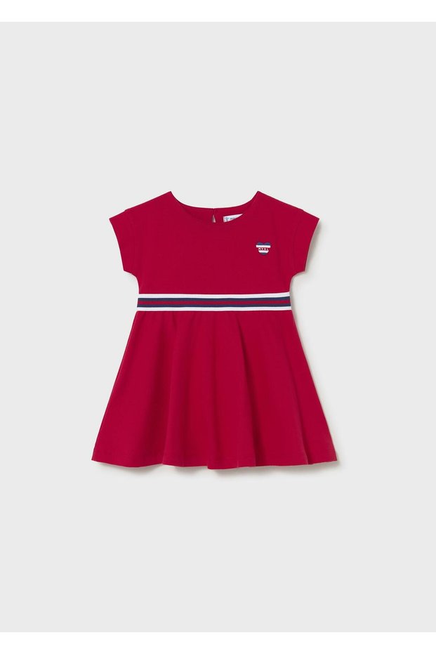 Baby Girl Marine Combed Cotton Dress Red