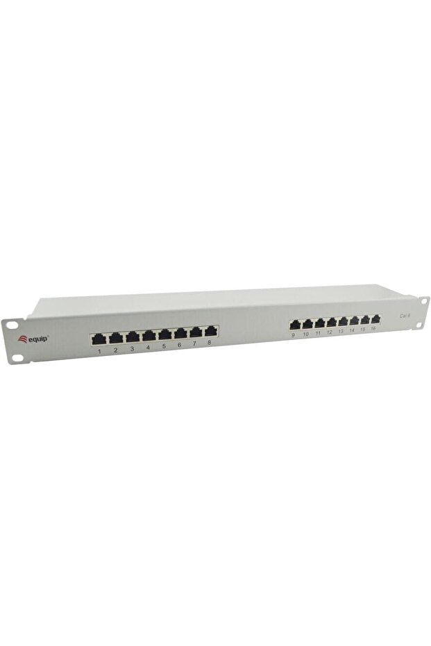 Patchpanel 16x RJ45 Cat6 19" 1HE Gri - 1