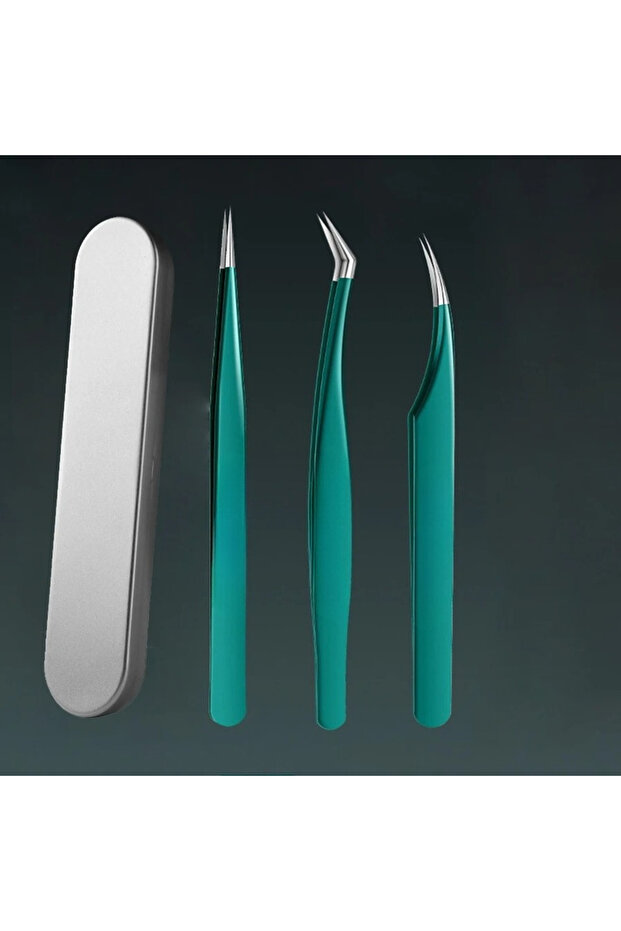 3pcs Set 1/3pcs Eyelash Extension Tweezer Lash Eyelash Pointed Volume Pick Up Tweezers Straight and