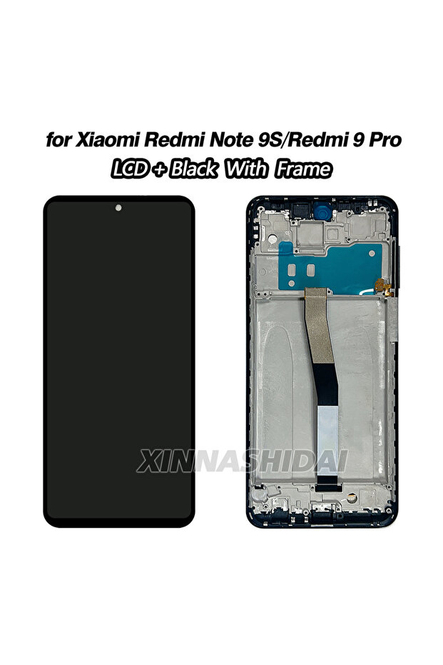 شاشة LCD عالية الجودة بإطار أسود لهاتف Redmi Note 9 Pro، شاشة لمس رقمية لهاتف Redmi Note 9S