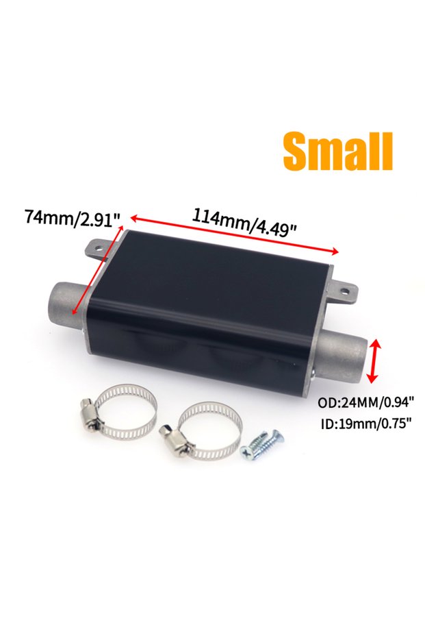 Small Black 24mm Muffler S Curved Air Diesel Parking Heater Exhaust Pipe Aluminum Alloy For Webasto