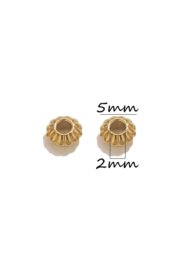10PCS GC 10pcs 4/5/6mm Stainless Steel Daisy Flower Spacer Beads Gold Plated Loose Bead Cap for DIY