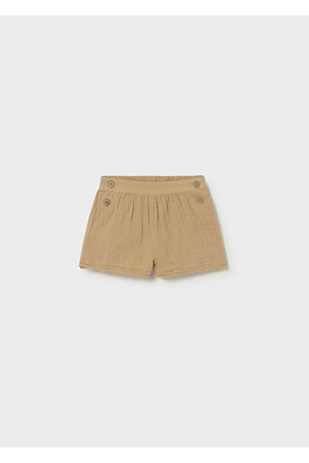 Baby Girl Muslin Shorts Brown