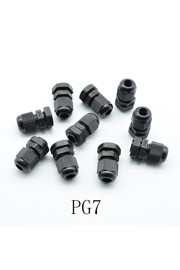 10 أسلاك سوداء PG7، 10 قطع PG7، PG9، PG11، PG13.5، PG16، مناسبة لأقطار 3-6.5-14 مم، مقاومة للماء بمعيار IP68، حاصلة على شهادة CE.