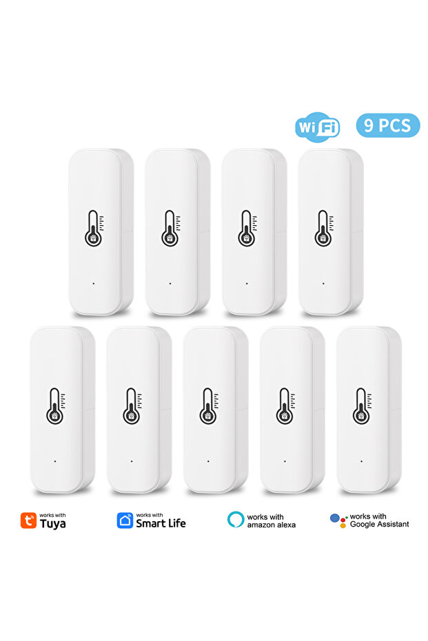 9pcs Tuya WiFi Temperature Humidity Sensor Smart Life Remote Monitor For Smart Home Work with Alexa