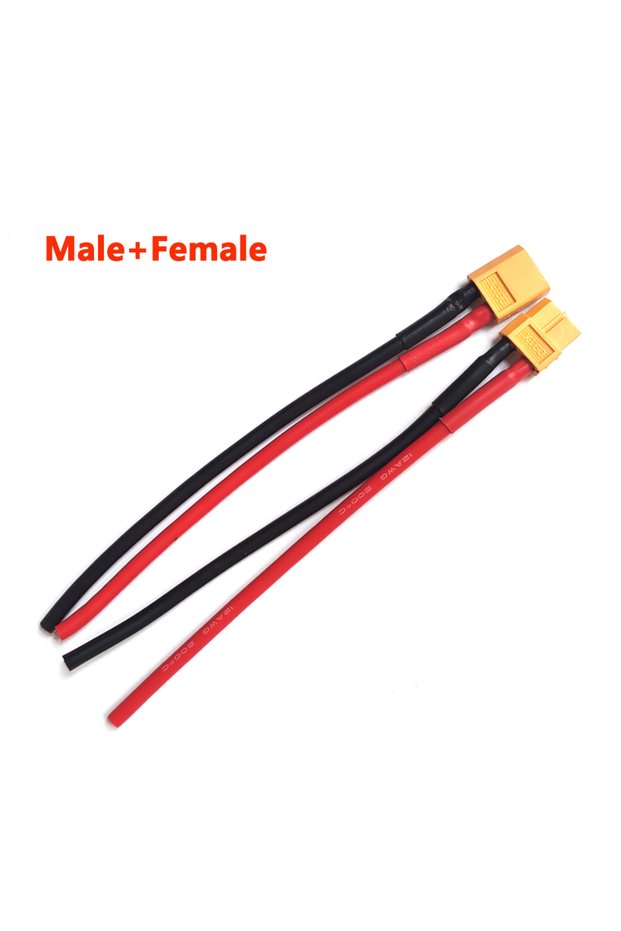 XT60 - 14AWG Wire 10cm 3.94inch Male and Female XT60 Male Female Connector Plug Set with Silicone In