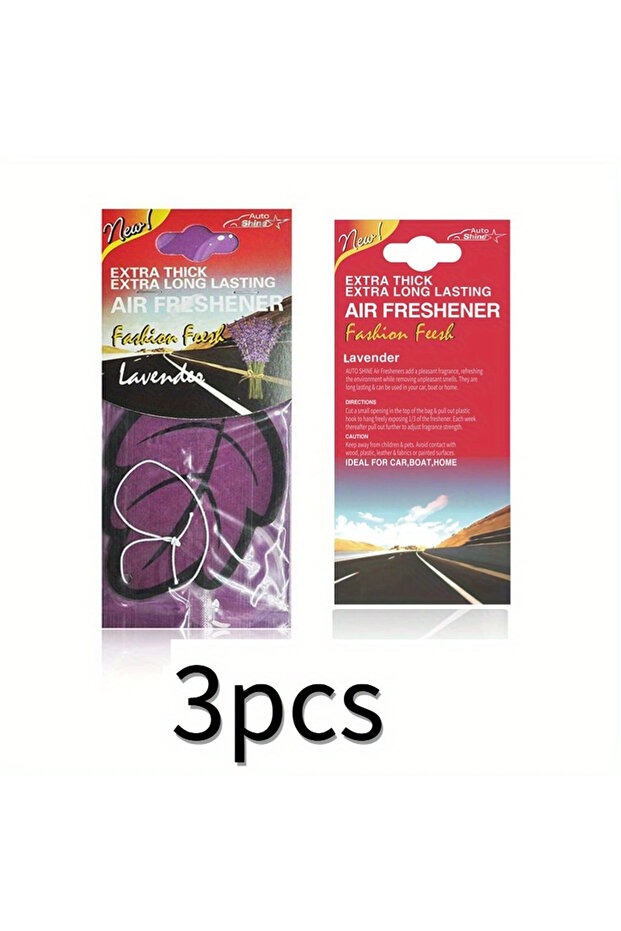 3Pcs-Lavender 3-60pcs Car Air Freshener Natural scented tea paper Auto Hanging Vanilla perfume fragr