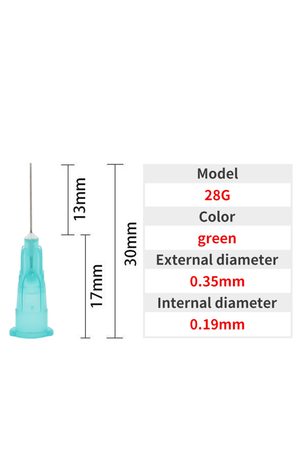 13mm 28G 100pcs 100pcs 13mm Dispensing Needle Glue Needle 0.5 Inch Suitable for All Glues Liquid Sol
