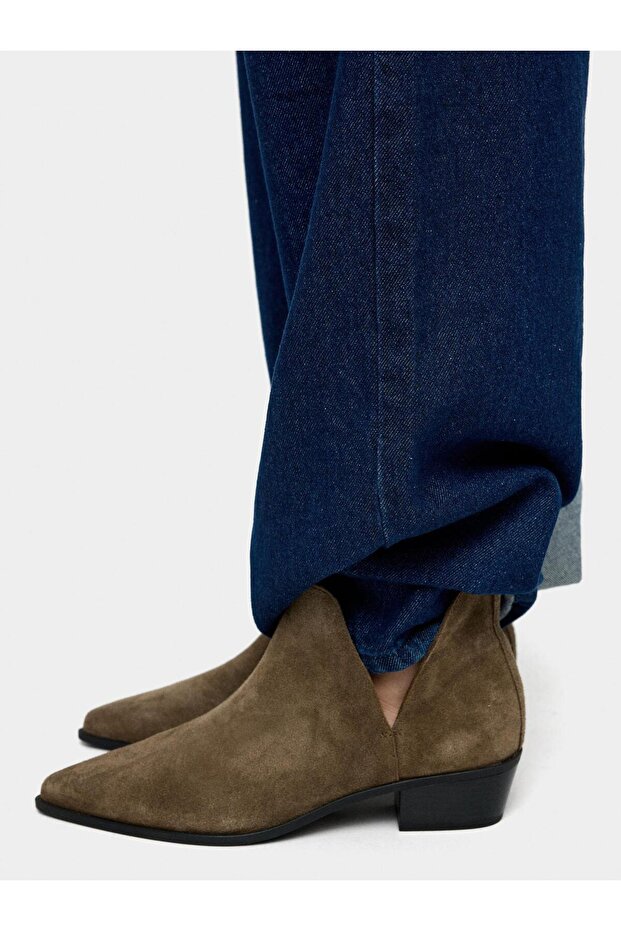 Kadın Deri Kovboy Bilekte Bot - 1