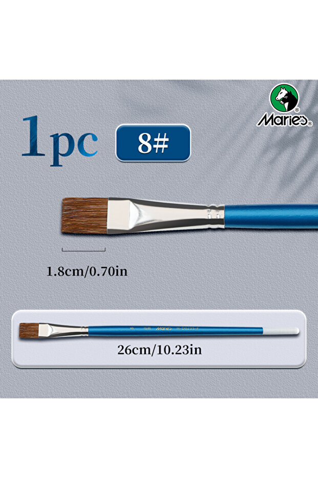 8 12-Piece Marie's Flat Paint Brush Set for Oil,Acrylic,Gouache,Crafts,Models,Eggs,Rocks,Canvas – A.