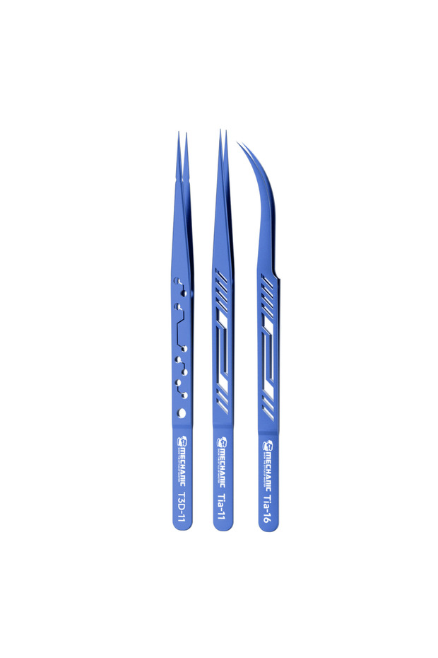 T3D-11 Tia-11 Tia-16 MECHATIC Anti Magnetic Titanium Tweezers Ultra Stiff Curved Tip Anti-Corrosion