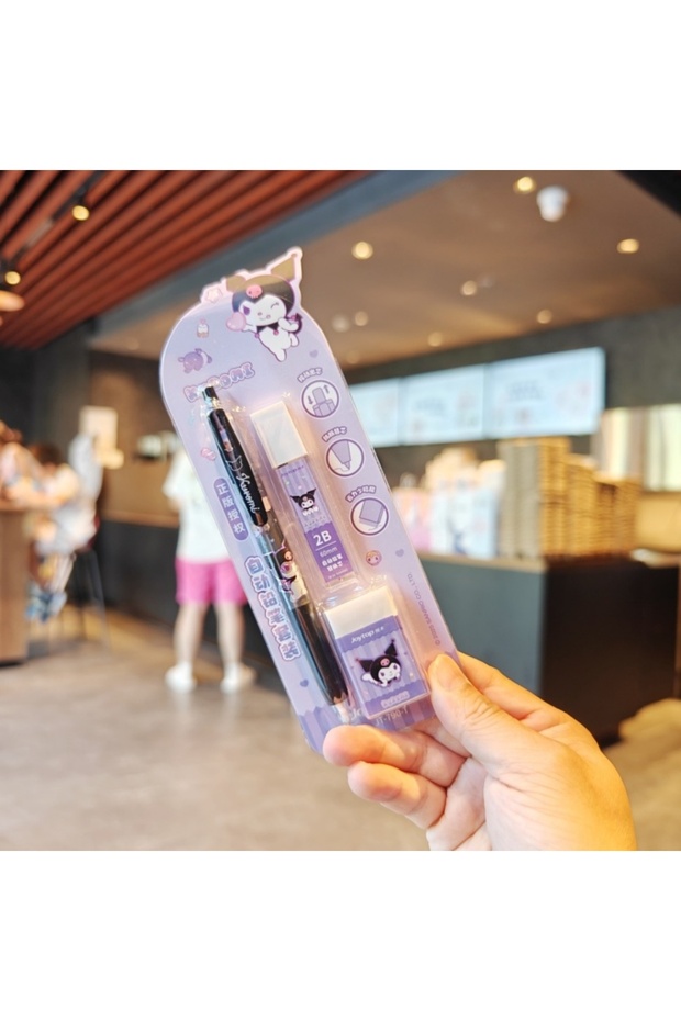Joytop B-1Pcs Genuine Sanrio Hello Kitty Kuromi Melody Mechanical Pen Set Student Stationery Refill