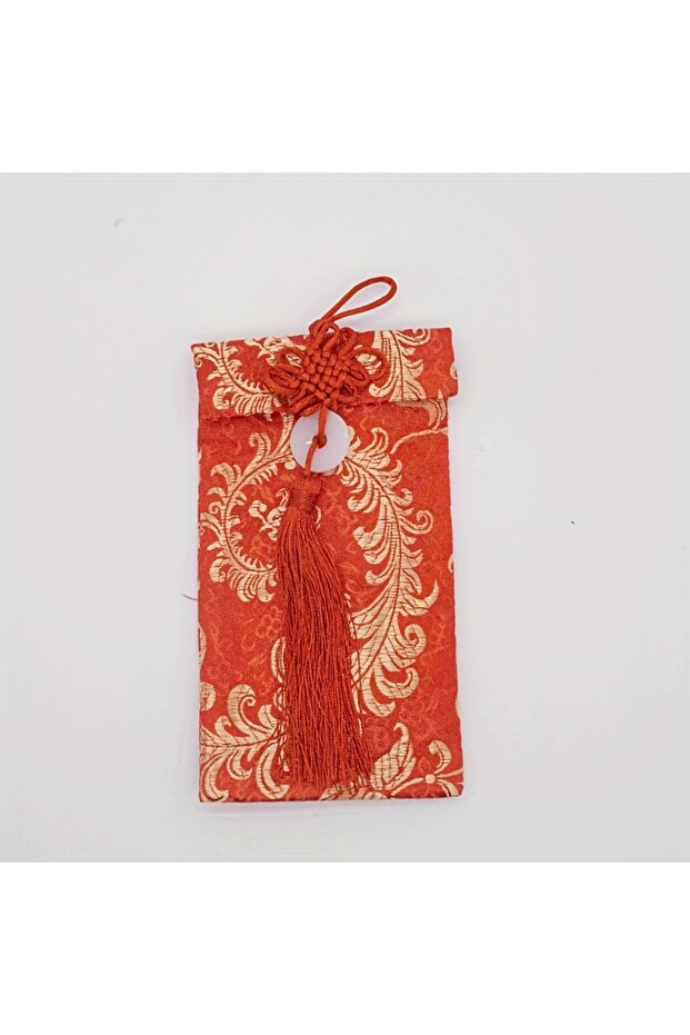 Phoenix Jade Pendant Chinese Style Brocade Red Envelope, Lucky Money Pocket, Cloth Red Pocket with C