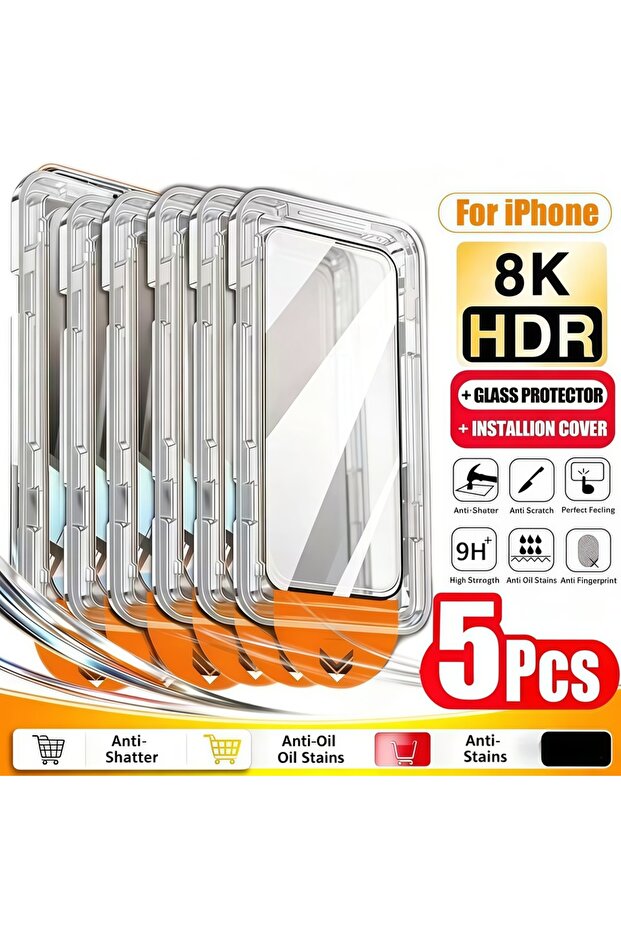 5PC For iPhone 16Pro Max Anti Peeping 5Pcs Oleophobic Coating Dust Free Easy Installation Screen Pro