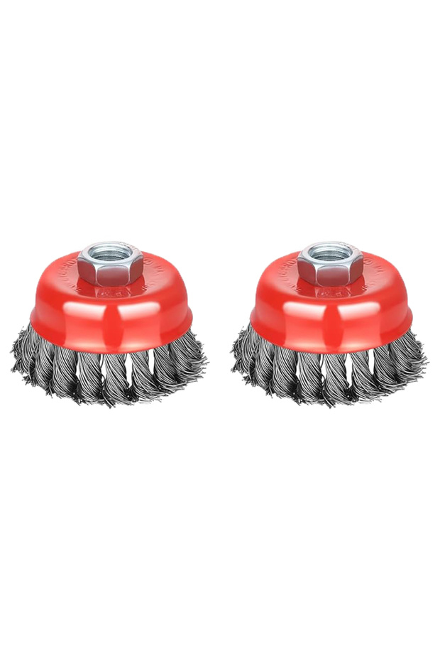 2pcs 75mm SI FANG M14 Twisted Steel Wire Wheel Brush for Angle Grinder Paint Removal Deburring Stron