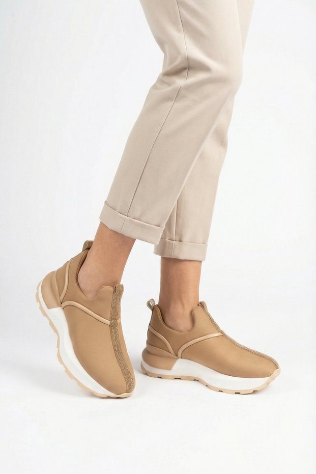 Newyork-016 Women's Casual Stone Stripe Detailed Walking Shoes Sneaker