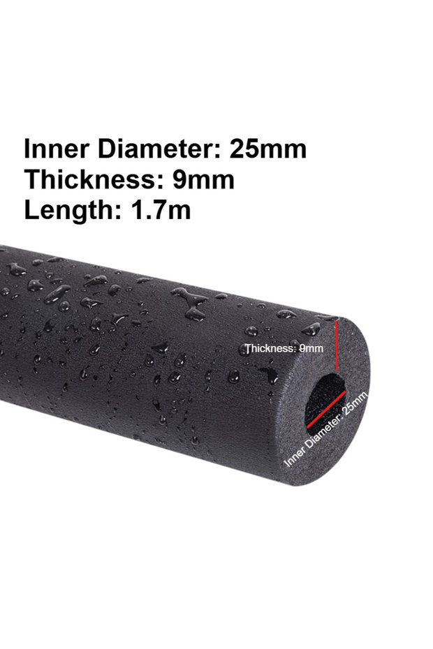 25X9mm 1.7/1.8M Foam Insulation Pipe 6-32mm Flame Retardant Anti-freeze Sleeve for Air Conditione..