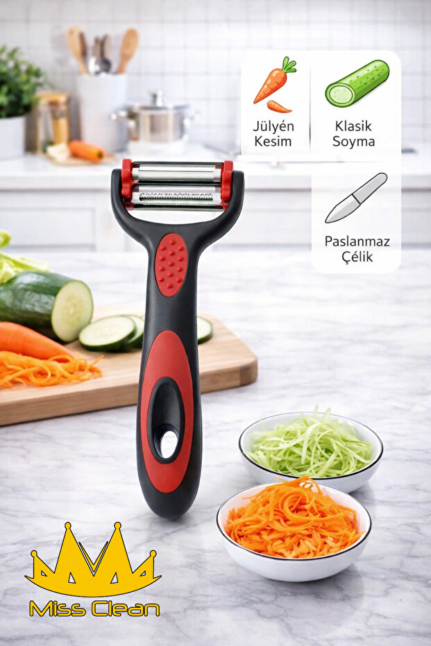 Prochef 3-in-1 Multifunctional Vegetable Peeler and Cheese Grater - with Stainless Steel Head