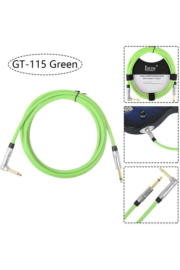GT-115 Green IRIN Guitar Cable Connection Line 3M 6.35mm Aduio Cable Amplifiers Line Instrument Univ
