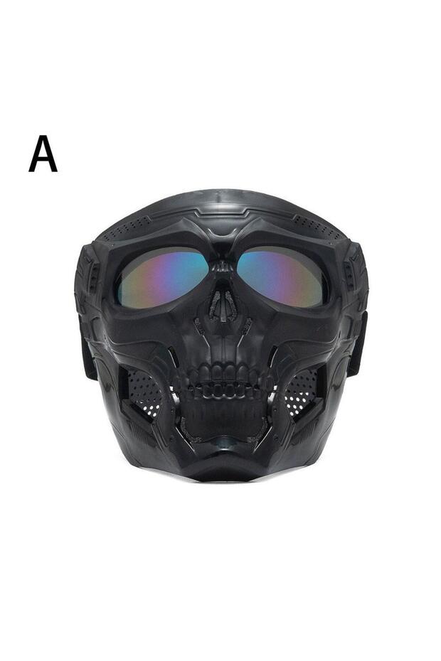 A Creative Skull Motorcycle Riding Mask Retro Harley Mask Windproof Dustproof Face Mask Outdoor Gog.