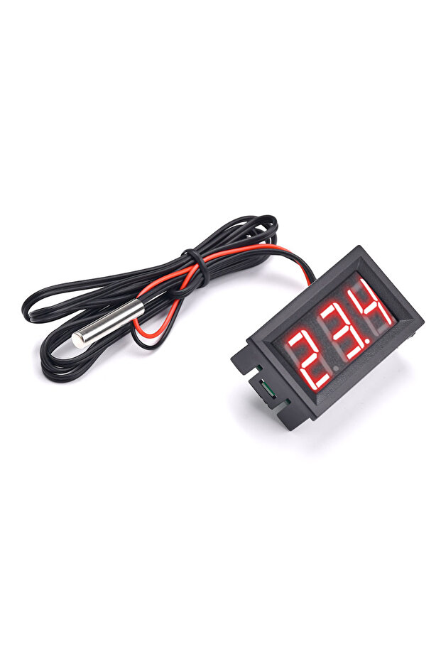 Red DC4~30V Miniature LED Digital Thermometer for Automotive Temperature Monitor with Temperature Pr