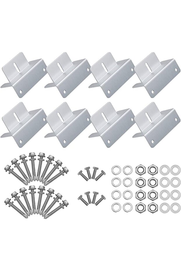 8Pcs White 16Pcs/Set Solar Panel Mounting Bracket Kits 4/8 Units Solar Panel Aluminum Mounting Z Bra