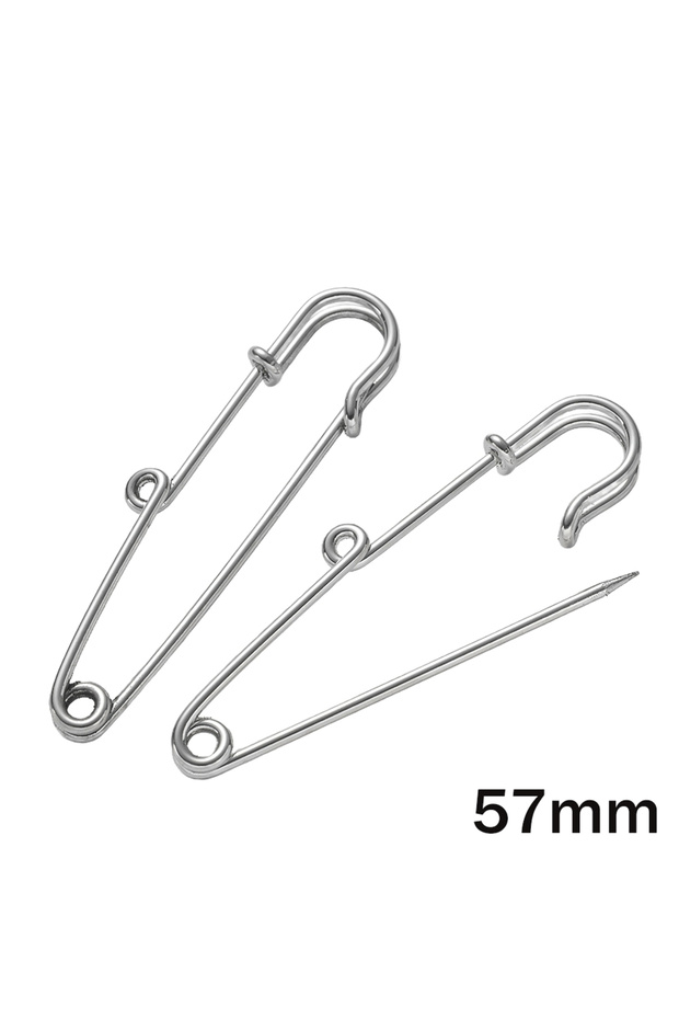 57mm With 1 Loop 10pcs Heavy Duty Safety Pin Charms with 1/2/3/4/5 Loops for DIY Garment Blanket Ski