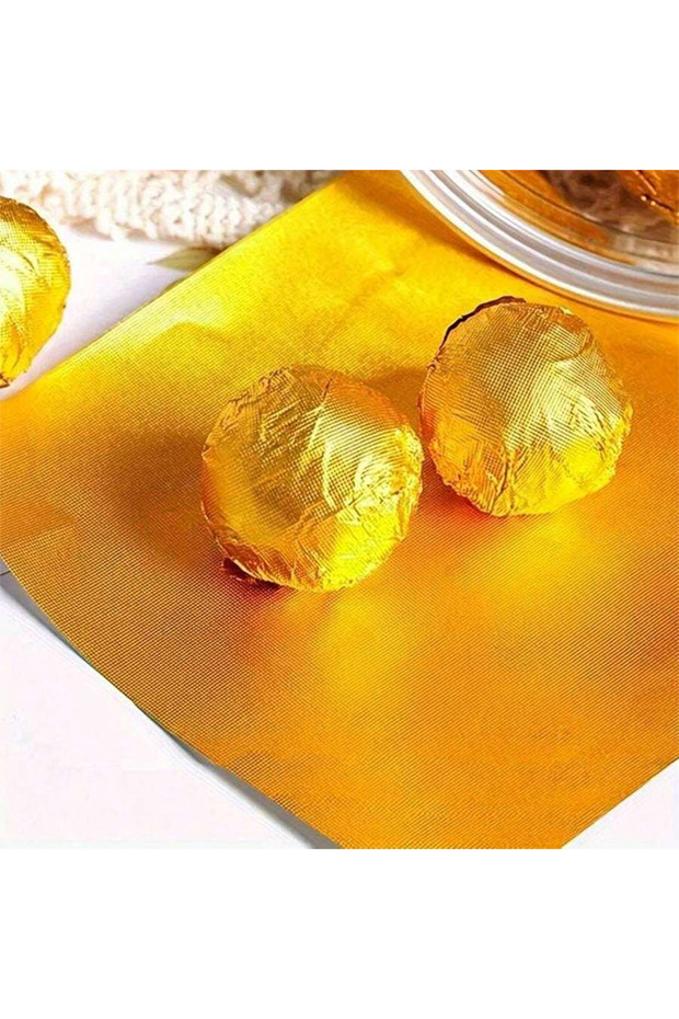 100pcs 10X10cm golden 100pcs 10cm Gold Aluminium Foil Wrapper Paper Wedding Chocolate Paper Candy Wr
