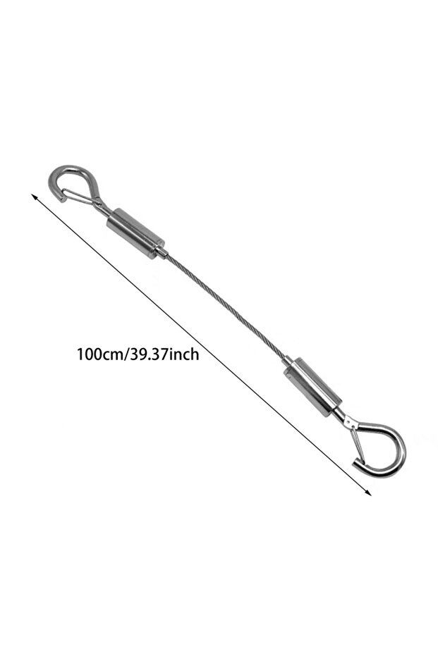 نظام تعليق ملابس أوتوماتيكي قابل للتعديل بطول 100 سم مزود بخطافات زنبركية سلكية - 1