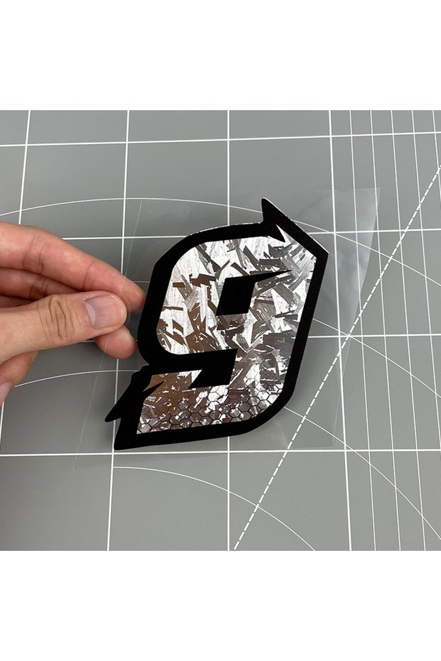 Height 10CM HY-N17-Number9 1PC Honeycomb Arabic Numerals Silver Carbon Fiber Motorcycle Sticker Wate