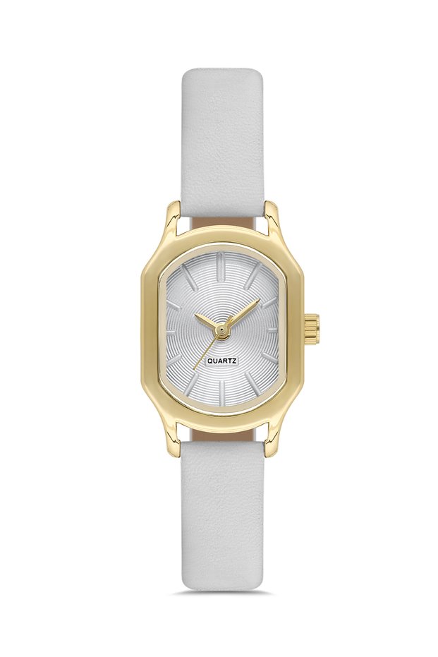 Women's Minimal White Leather Wristwatch Tctsn001001S0446